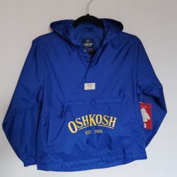 Oshkosh B' Gosh Royal Blue Kids Wind/Rain Jacket Pouch Fold Size 8/10