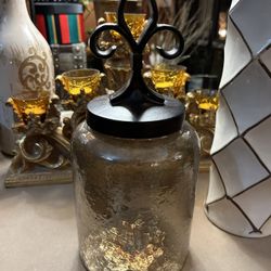 Nice Amber Decor With Bronze Lid