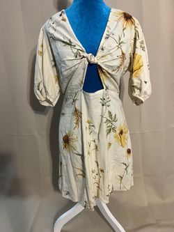HM women’s  yellow floral dress sz M