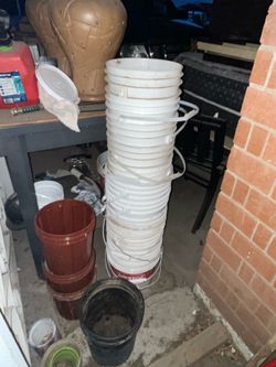 White buckets useful tool