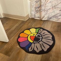 22 Inch Takashi Murakami Rug Rainbow Flower Design Soft 