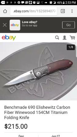 Benchmade 690 Elishewitz Carbon Fiber Rosewood knife 