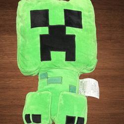 MINECRAFT CREEPER GREEN PLUSH PILLOW BUDDY 16”. MOJANG STUFFED TOY
