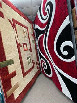 Large Area Rugs with Bold Geometric and Swirl Designs