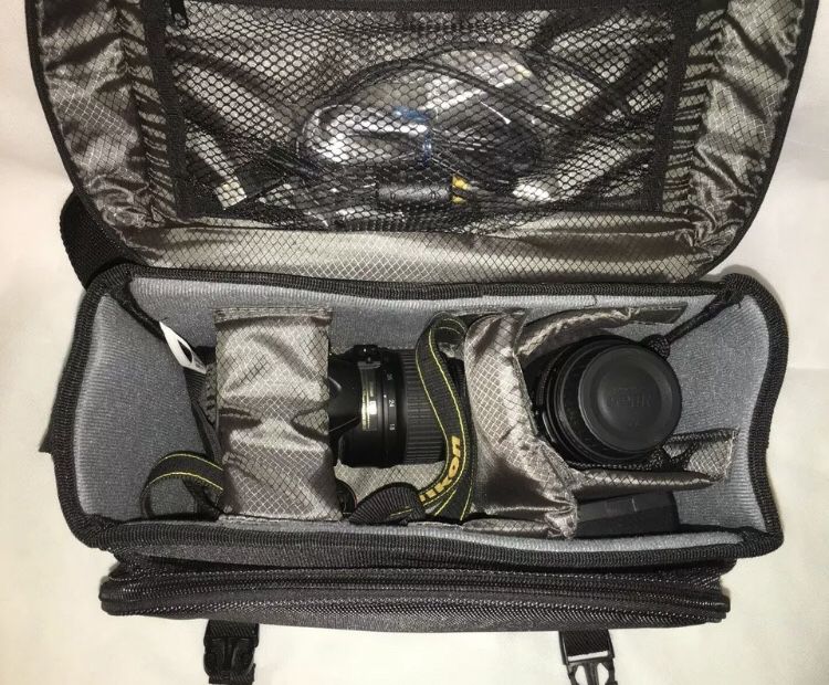 Nikon D3200 DSLR Camera 18-55mm & 55-200mm Lenses + Nikon Bag