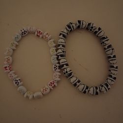 2 Plastic Beaded Bracelets 