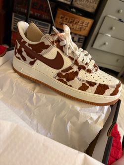 Nike Air Force 1 ‘07 brown cow print  Men size 11