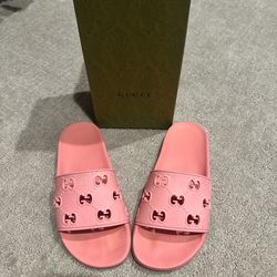 Pink Gucci Slides