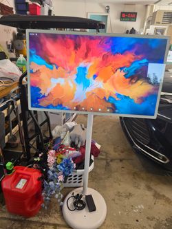32" Large Smart Display Monitor on Floor Stand