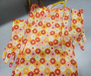 Sheer Floral Chemise with Gloves size Small