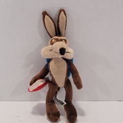 Vintage Looney Tunes Warner Bros WB 1999 Bean Bag Plush Wile E Coyote 8"