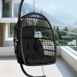 Patio Wicker Egg Chair With Stand