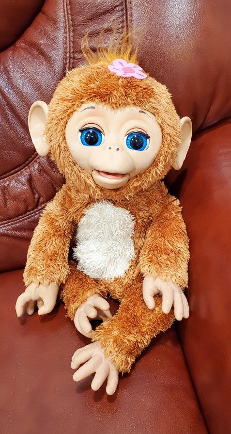 FurReal Friends Cuddles My Giggly Monkey Lg Interactive Pet 2012 Tested & Works