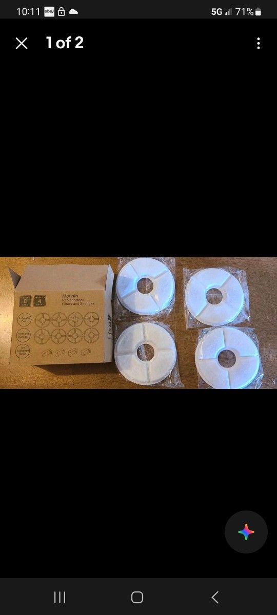 4 Filters Monsin Replacement Filters & 1 Sponge/ Cat Water Fountain Filters/ NEW
