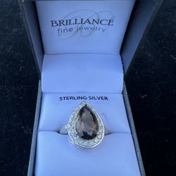 Brilliance Topaz, Sterling Silver Ring NIB 7 1/2 