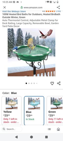 Webuys 100W Heated Bird Bath for Outdoors