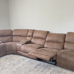 Brown Sectional Leather  couch