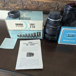 Sigma 135mm f/1.8 Automatic YS Lens (Minolta MD Mount) – Complete in Box

