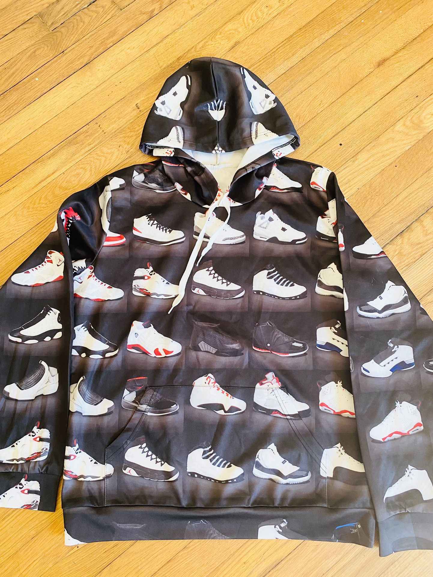 Adult Basketball Sneakers 3d Printing Sports Hooded Pullover sz Medium shipping available 