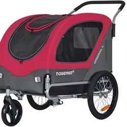 Doggyhut Original Large Pet Bike Trailer & Stroller for Dogs Up to 78lbs