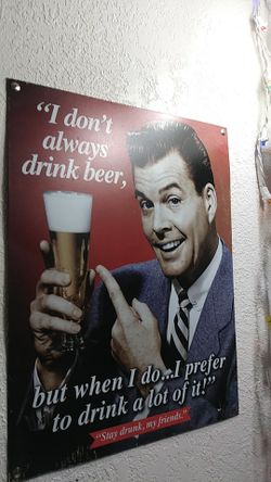 Drinking metal plaque