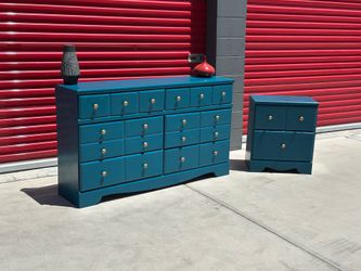 Blue Dresser and Nightstand