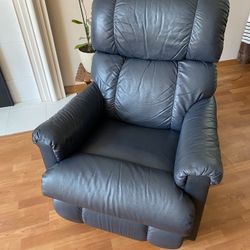 La-Z-Boy Rocker Manual Recliner Navy Blue  Leather 