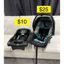 Like new Baby infant car seat $25, base $10 / Como nuevo porta bebe silla $25, base $10