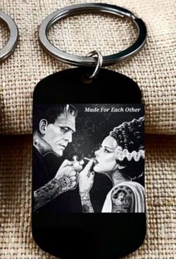 Frankenstein Hot Couple Hot Love Keychain