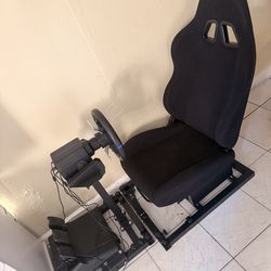 Racing chair set and gaming Steering Wheel with Pedals and Shifter