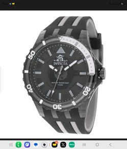 Invicta Subaqua Diver Watch Black Rubber Strap