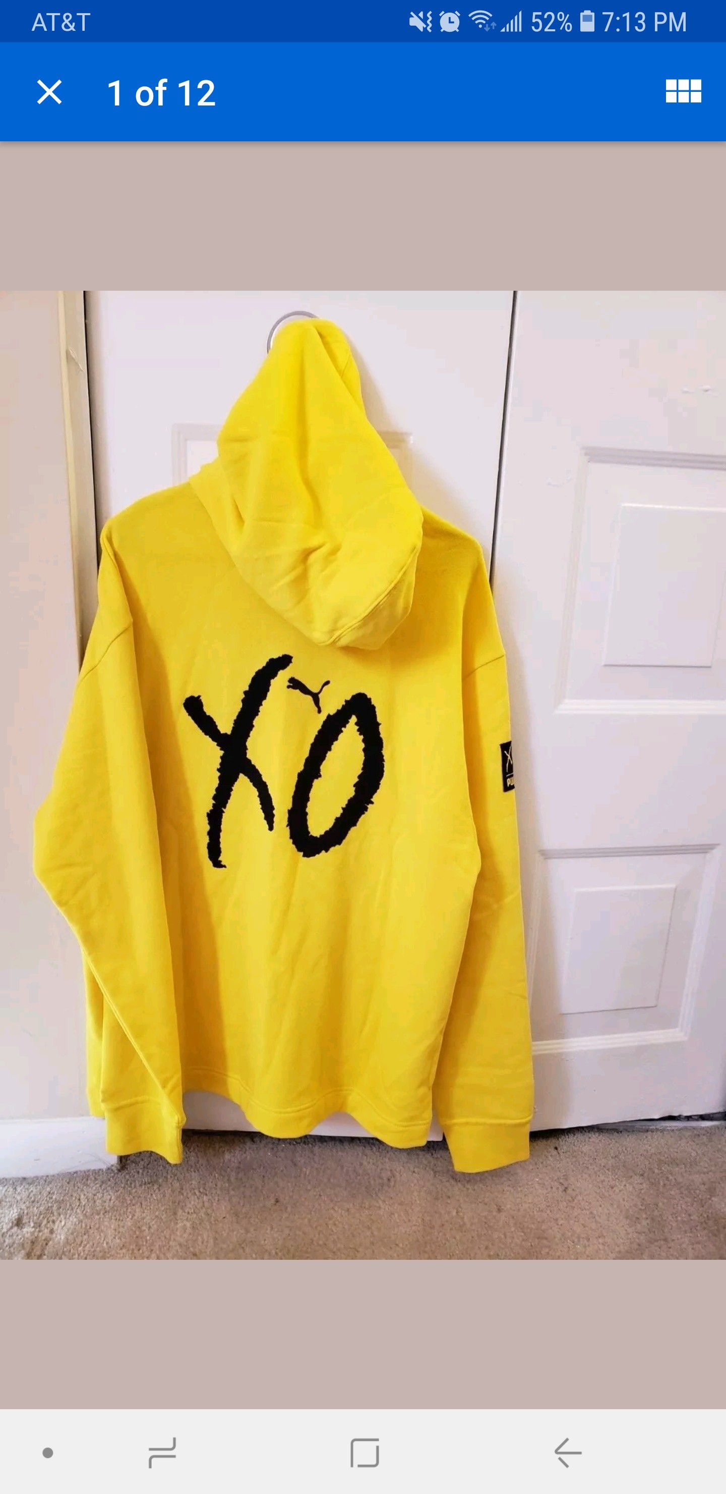 Puma x XO The Weeknd Oversized Hoodie Cyber Yellow Oversized Sz XL