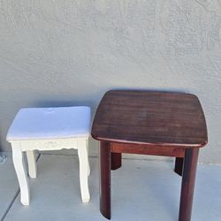 Makeup Desk Stool & Side Table.  Both For $20.