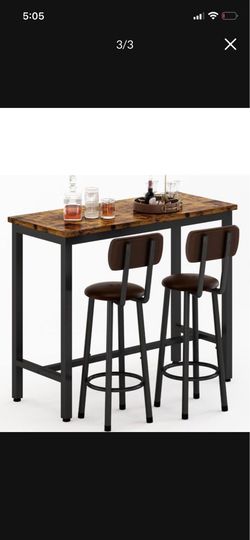 Bar height table and chairs