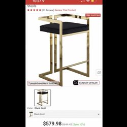 Black Velvet Base Stools