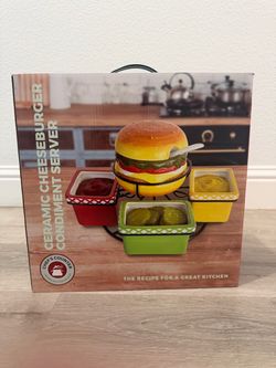 Ceramic Cheeseburger Condiment Server
