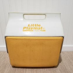 Vtg! LITTLE PLAYMATE By Igloo Handheld Lunchmate Cooler (Yellow/White) 