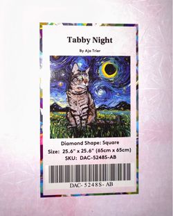 Cat Diamond Painting Kit - Tabby Night