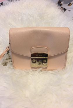 Furla nude pink leather crossbody