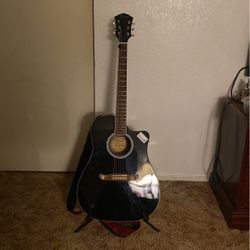 Black Fender Acoustic Guitar 