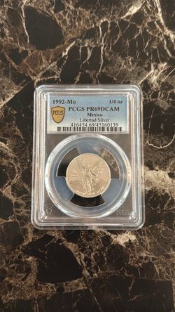 1992-Mo Mexico 1/4 oz Silver Libertad PCGS PR69DCAM