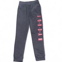 Jordan M 10-12 Black Youth Joggers With Red Logo 