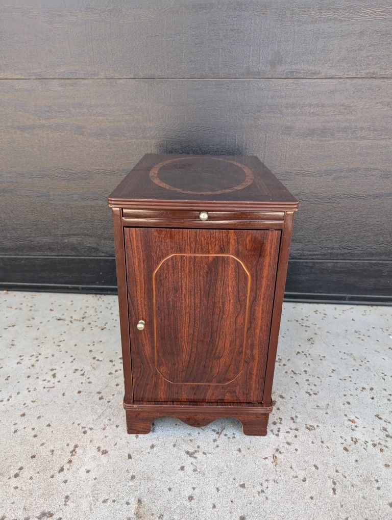 Antique Side Table Nightstand Cabinet With Inlay Design