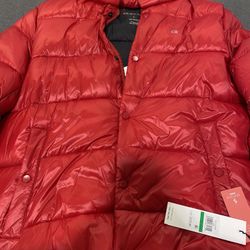 Calvin Klein red puffer jacket L