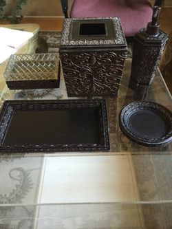 5 piece oil bronze bath set