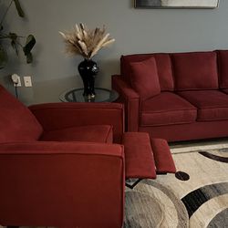 Red Couch And Reclining Seat
