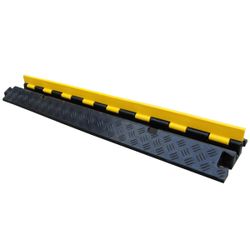 Heavy Duty 1 Channel Cable Protector Ramp Atlas CP9896 Black  Yellow 39 L 24000 Lbs