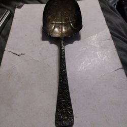 Vintage Sterling Silver Spoon Lent 9 By 2 3/4 Very Decorative Use