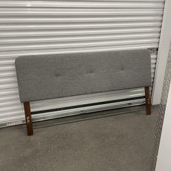 Headboard Footboard With Frame - Grey Fabric