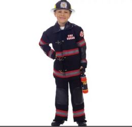 Firefighter Firemen Uniform Black Childrens Halloween Costume